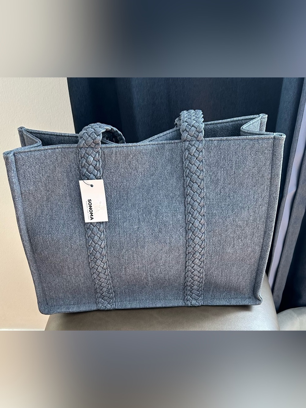 Sonoma Light Denim Blue Braided-Handle Tote